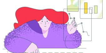 drawing of woman typing at keyboard||||||