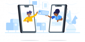 Illustration of 5G in healthcare enabling telemedicine